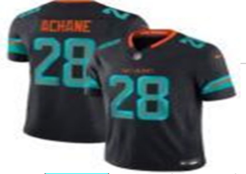 Men Miami Dolphins 28 Achane black Nike 2025 Limited Nike NFL Jersey 05